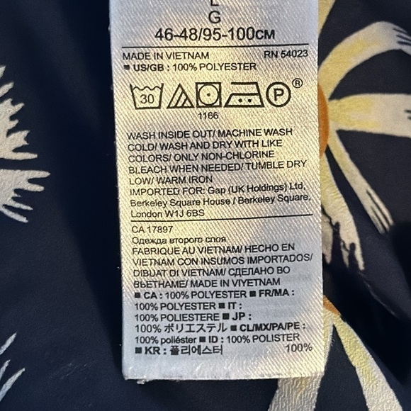 Banana Republic‎ East Care Flutter Sleeves Floral Top / Blouse pull over Sz L - Picture 7 of 8